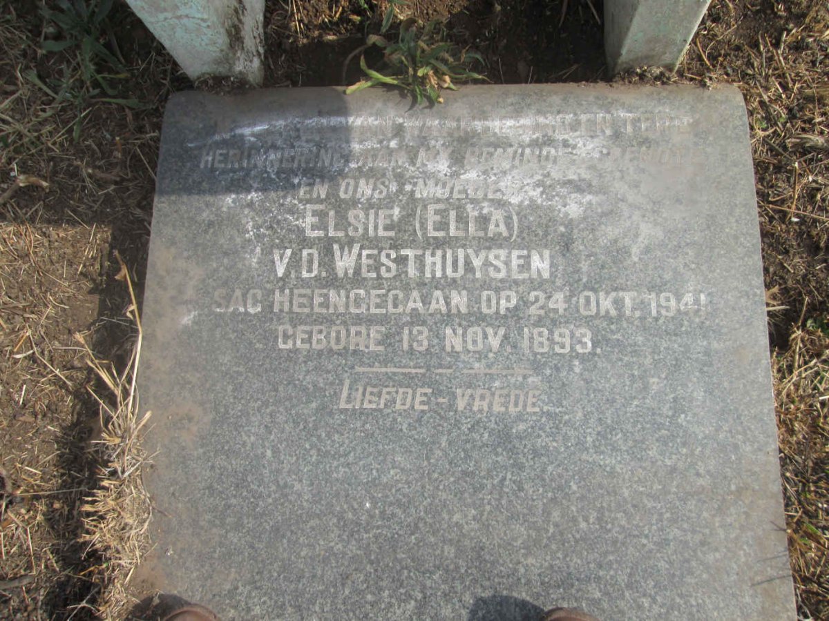 WESTHUISEN Elsie, v.d. 1893-1941