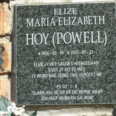 HOY Maria Elizabeth nee POWELL 1956-2003