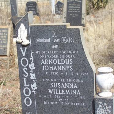 VOSLOO Arnoldus Johannes 1930-1983 &amp; Susanna Willemina 1932-1991