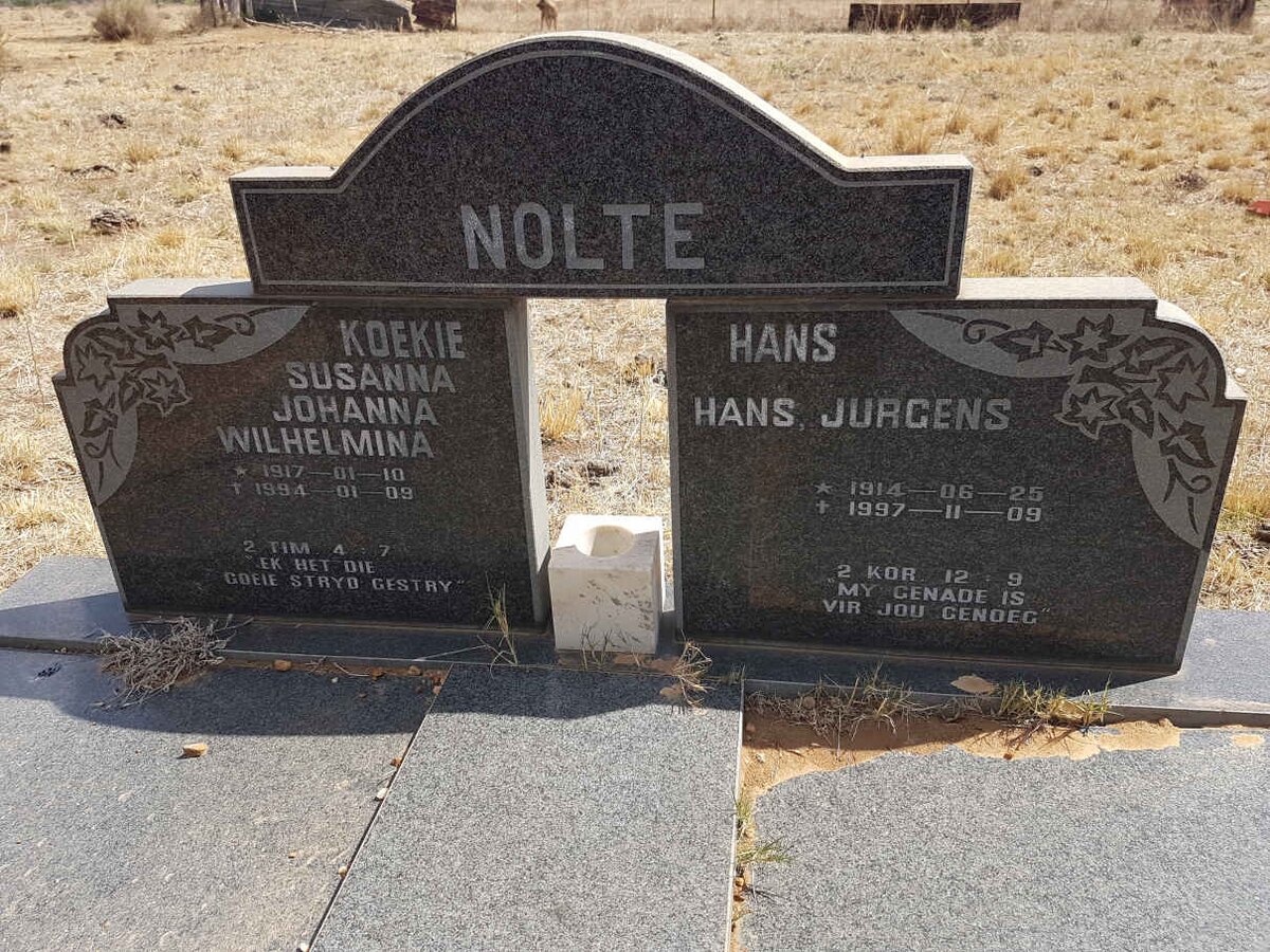 NOLTE Hans Jurgens 1914-1997 &amp; Susanna Johanna Wilhelmina 1917-1994