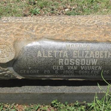 ROSSOUW Aletta Elizabeth nee VAN VUUREN 1906-1974