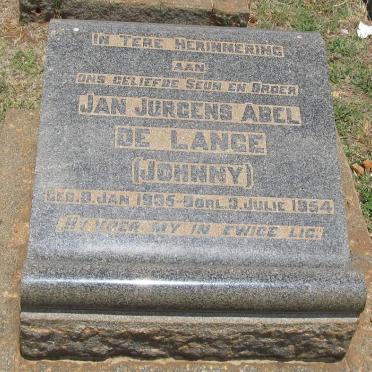 LANGE Jan Jurgens Abel, de 1935-1954