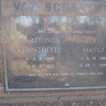 SCHALKWYK Marthinus Christoffel, van 1890-1937 &amp; Elsje Sophia 1886-1974 