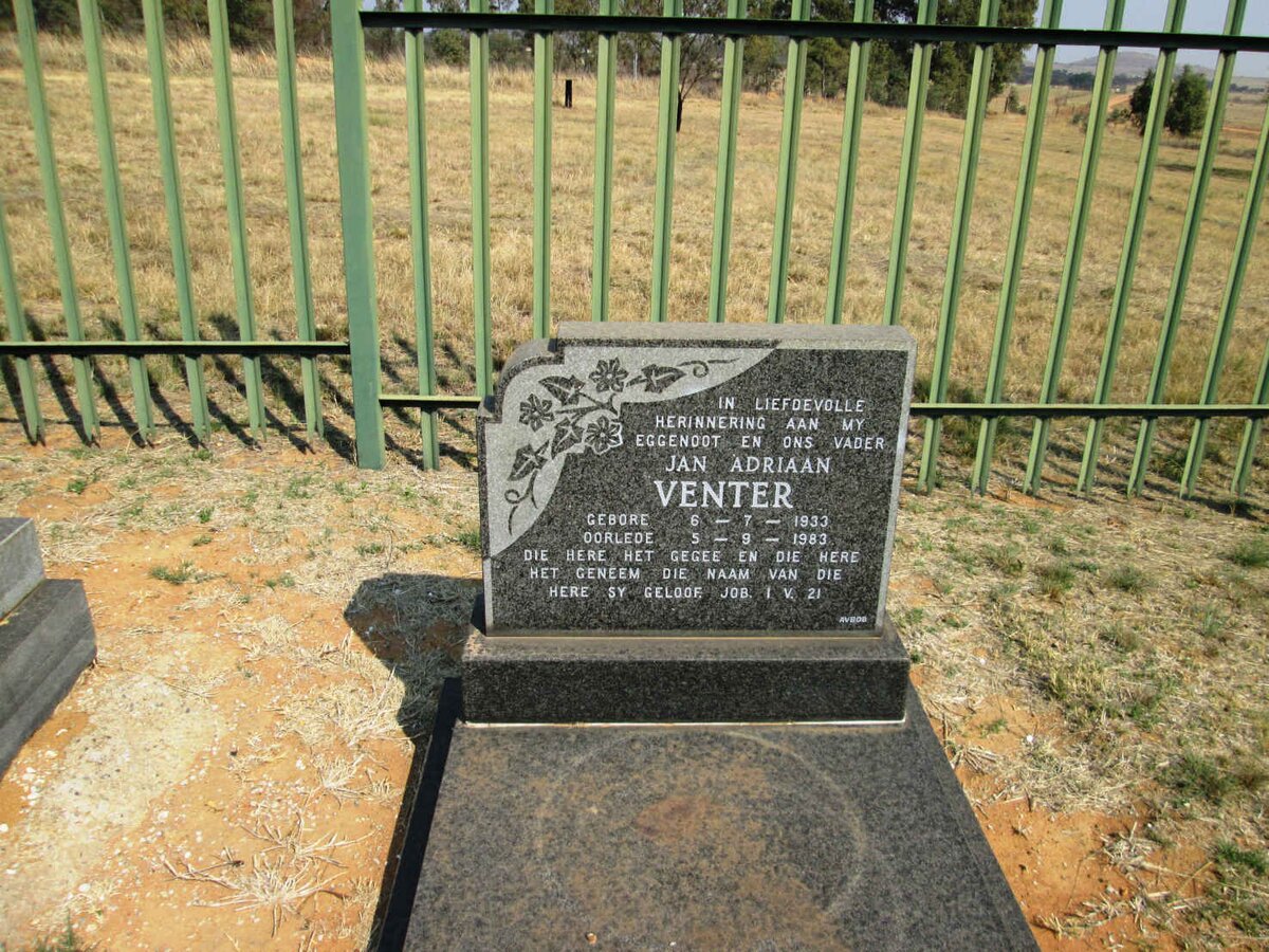 VENTER Jan Adriaan 1933-1983