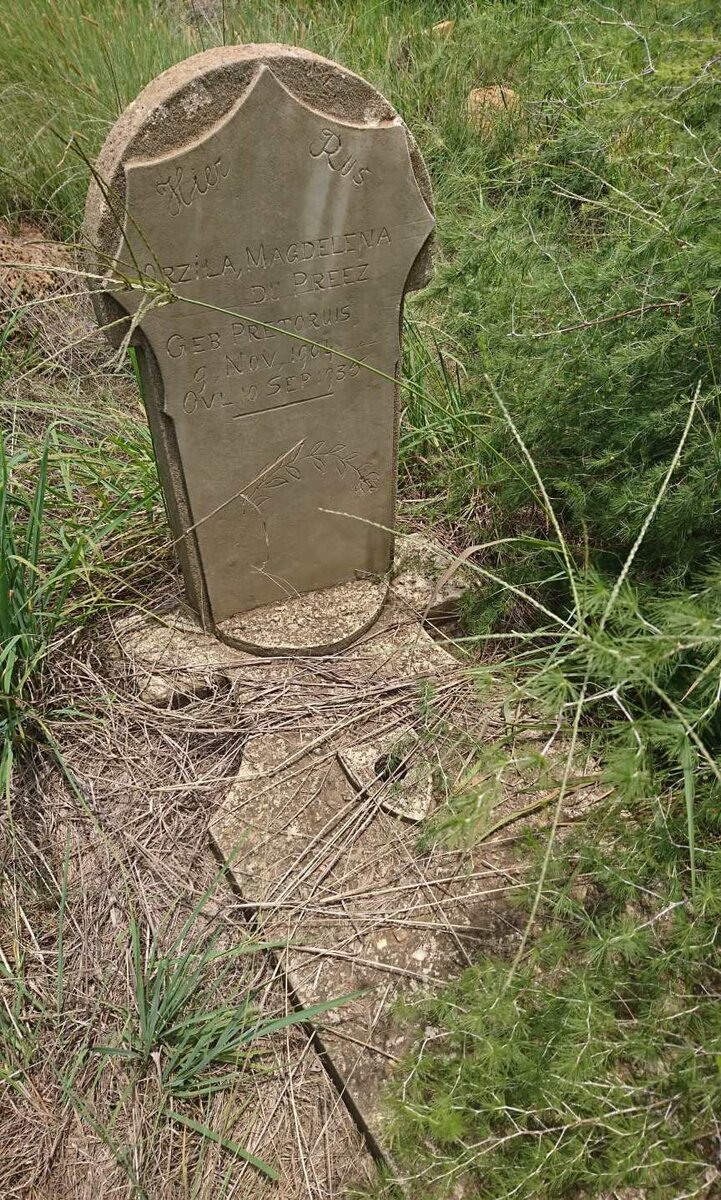 PREEZ Orzila Magdelena, du nee PRETORUIS 1904-1935
