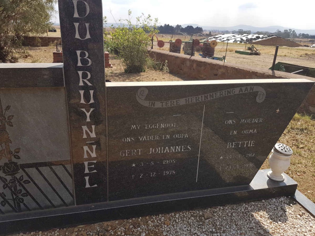 BRUYN Gert Johannes, du 1905-1978 &amp; Bettie NEL 1912-1996