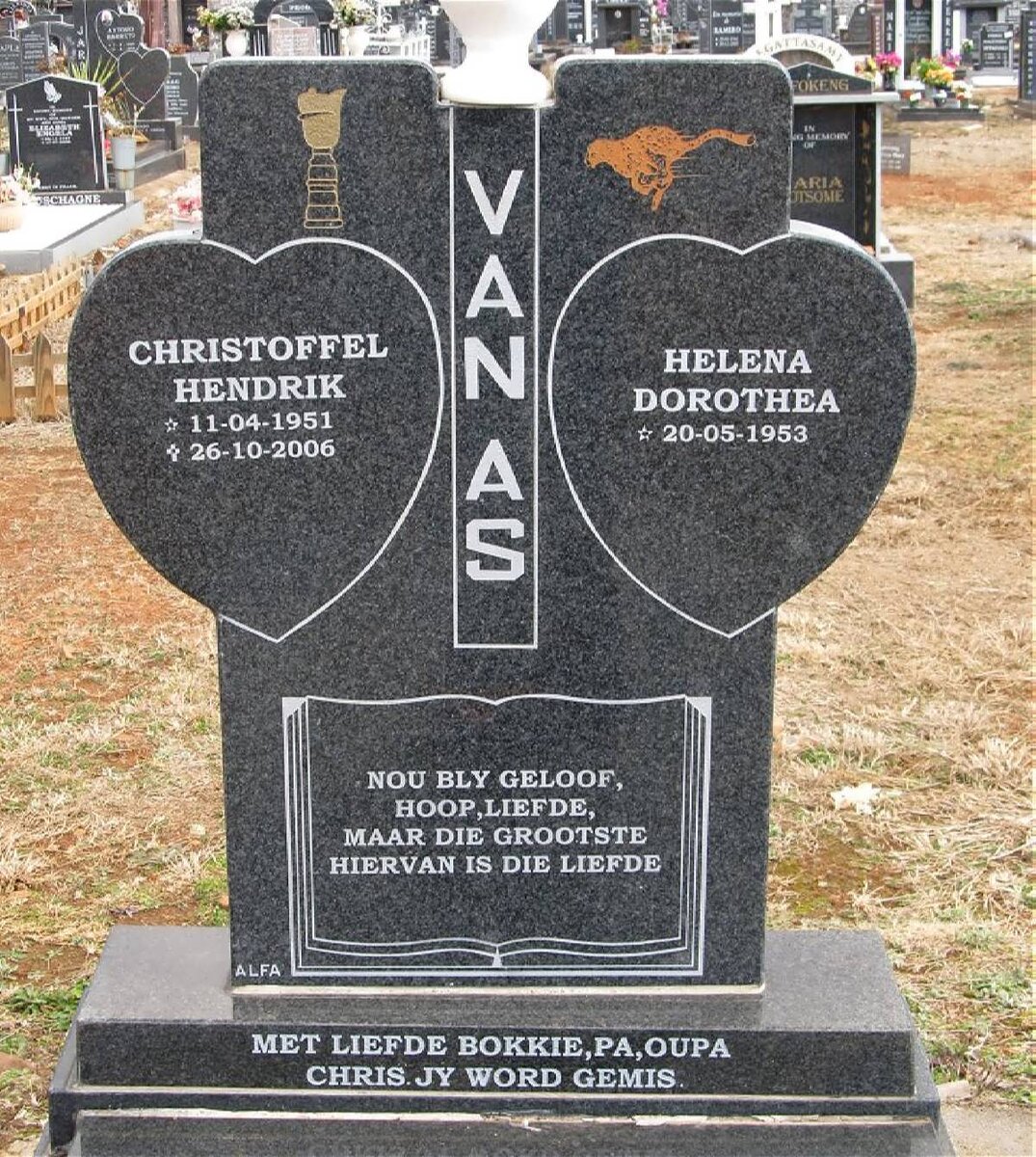 AS Christoffel Hendrik, van 1951-2006 &amp; Helena Dorothea 1953-