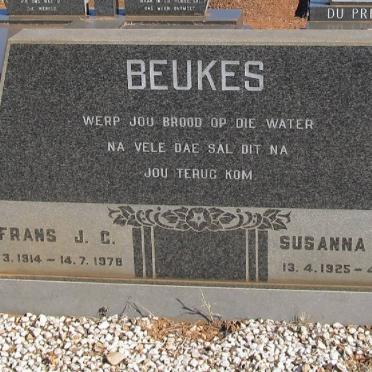 BEUKES Frans J.C. 1914-1978 &amp; Susanna C.E. 1925-1979