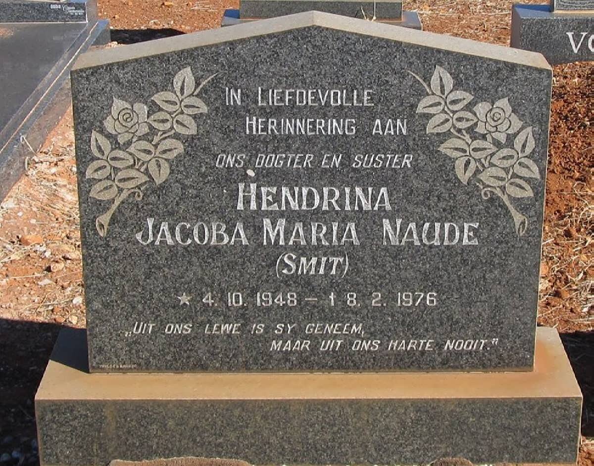 NAUDE Hendrina Jacoba Maria nee SMIT 1948-1976