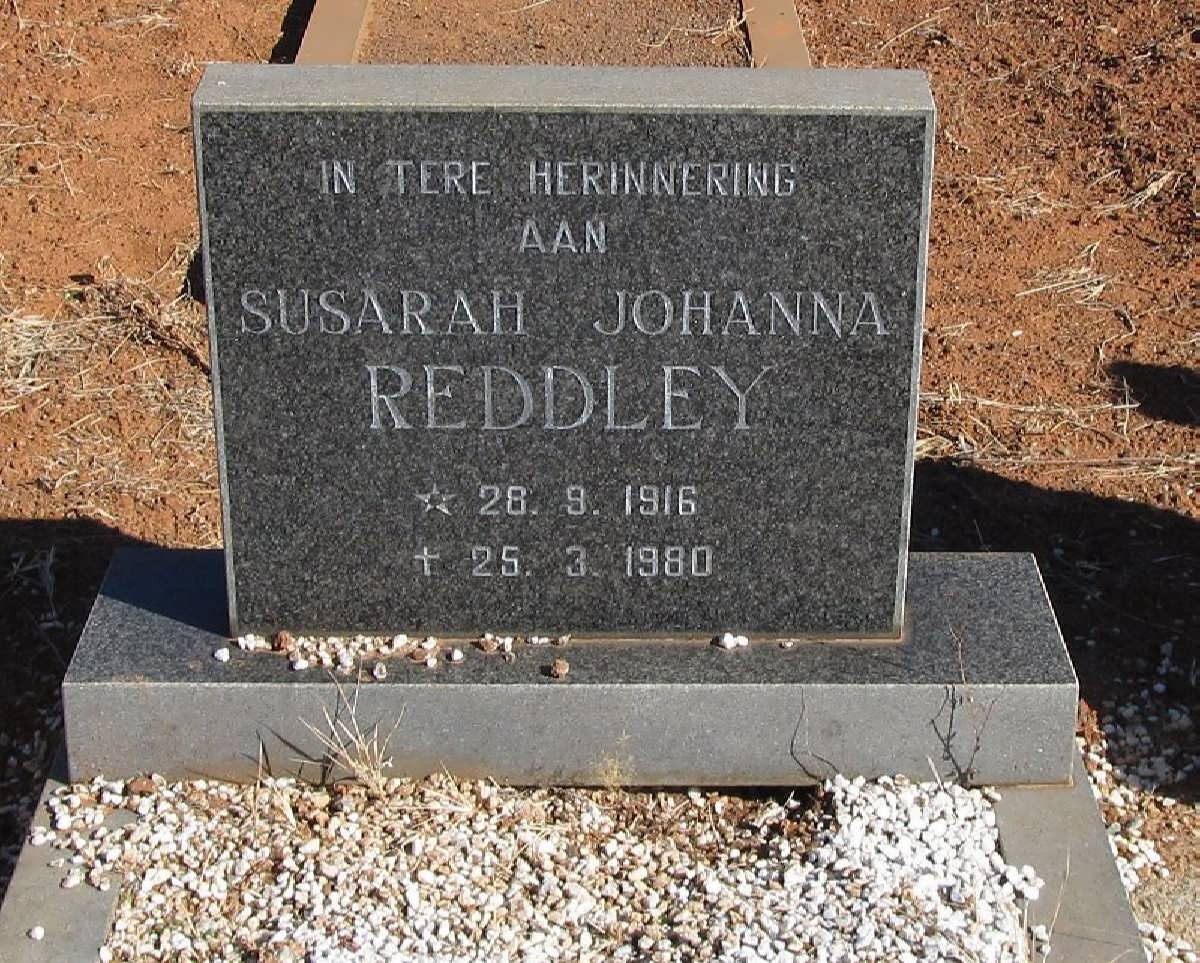 REDDLEY Susarrah Johanna 1916-1980