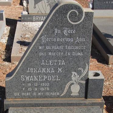 SWANEPOEL Aletta Johanna M. 1932-1979