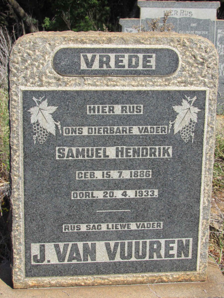 VUUREN Samuel Hendrik, J. van 1886-1933