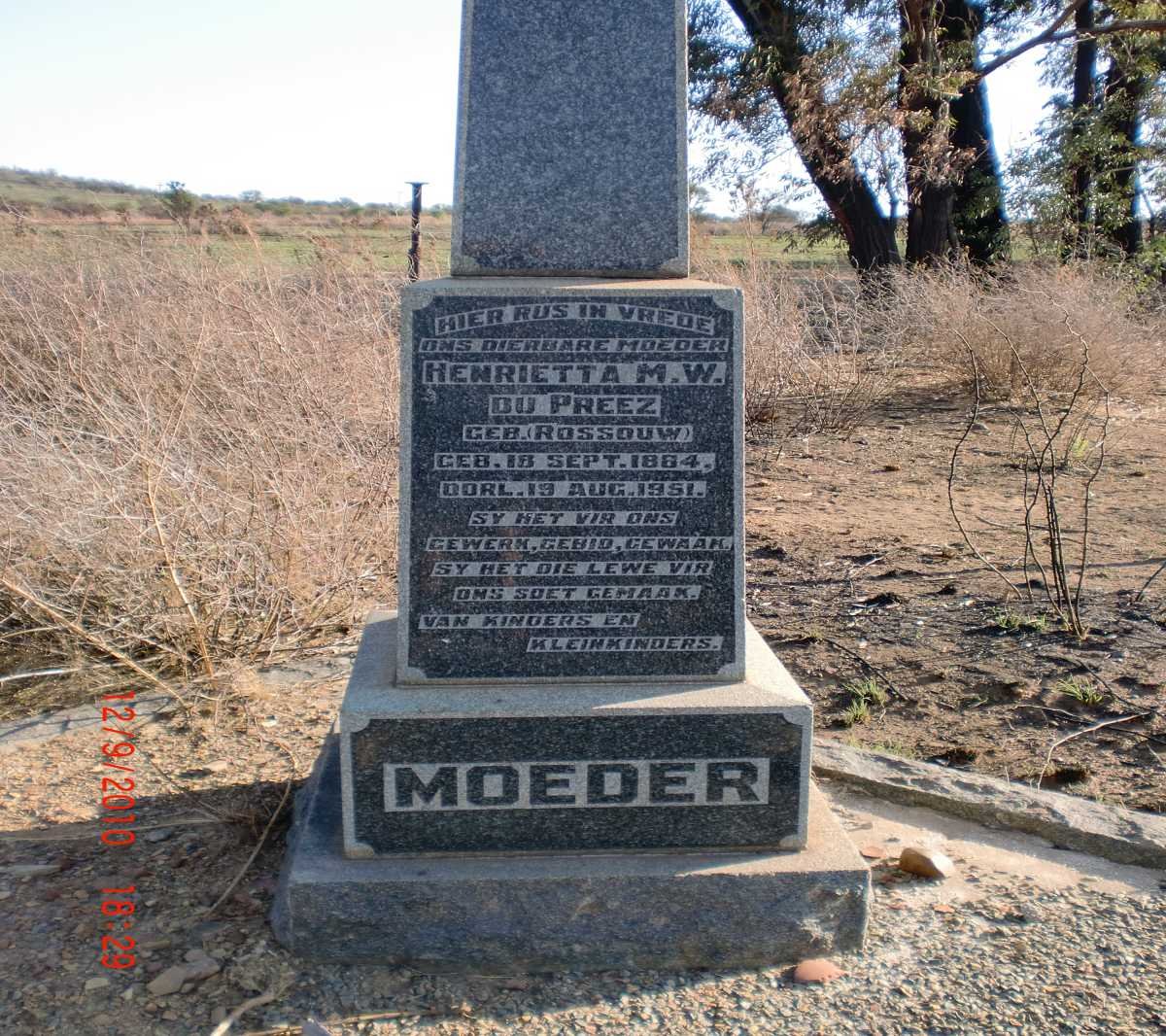 PREEZ Henrietta M.W., du nee ROSSOUW 1884-1951