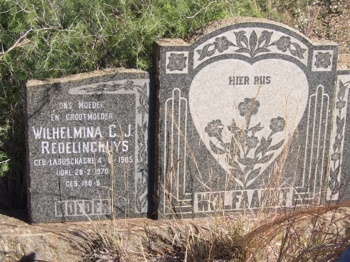 REDELINGHUYS Wilhelmina C.J. formerly WOLFAARDT nee LABUSCHAGNE 1905-1970