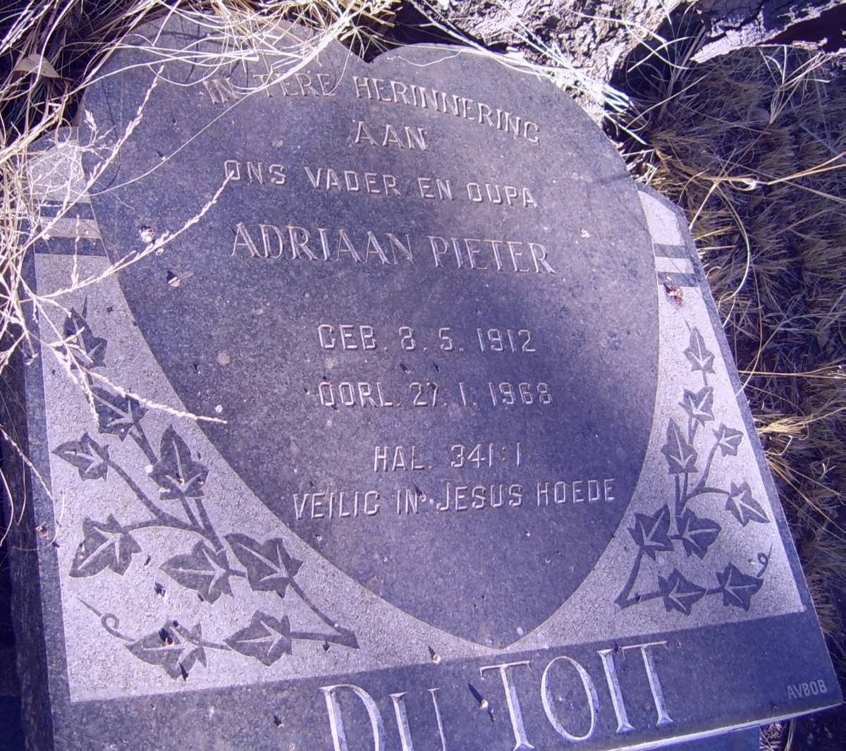 TOIT Adriaan Pieter, du 1912-1968