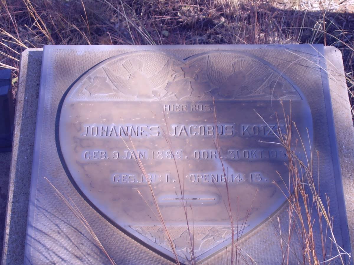 KOTZÉ Johannes Jacobus 1885-193?