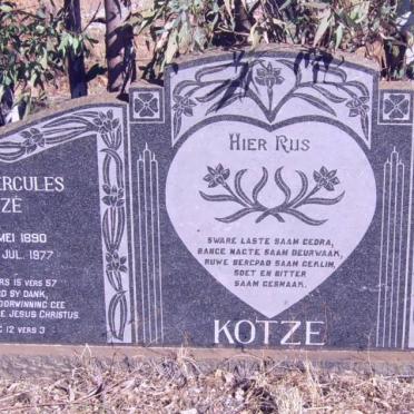 KOTZE David Hercules 1890-1977 &amp; Judith Catharina Elizabeth REDELINGHUYS 1895-1965