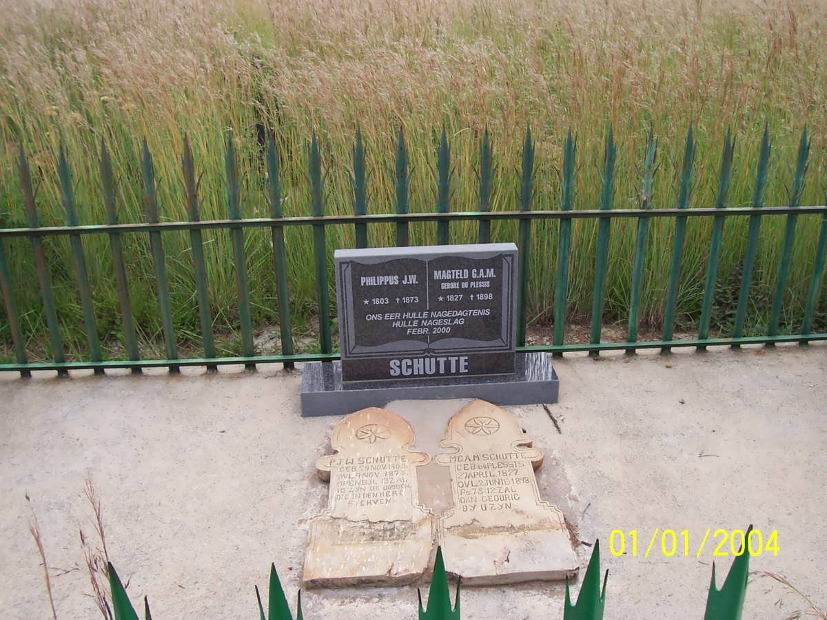 SCHUTTE Philippus J.W. 1803-1873 &amp; Magteld G.A.M. DU PLESSIS 1827-1898