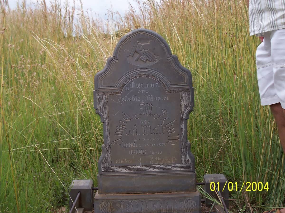 SCHUTTE Anna C.M. nee V.D. WALT 1858-1878