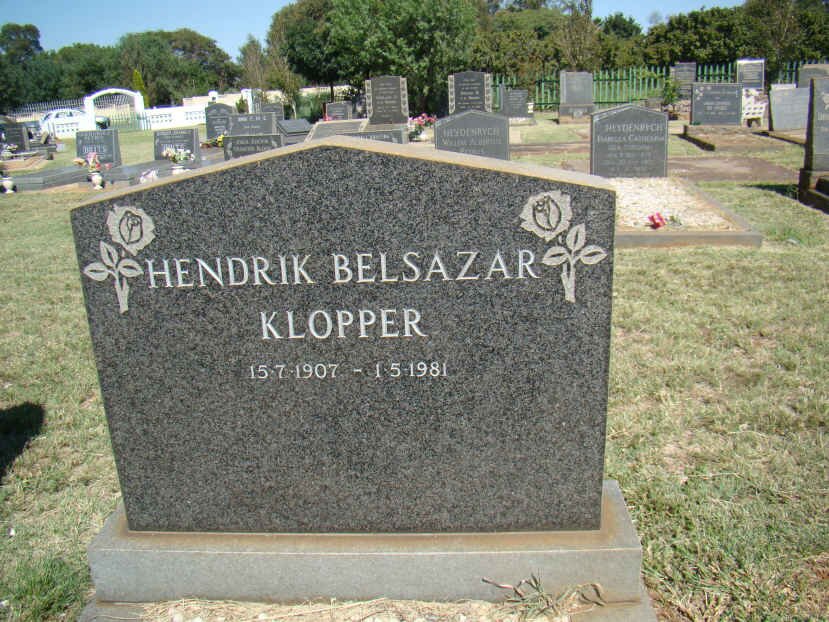KLOPPER Hendrik Belsazar 1907-1981