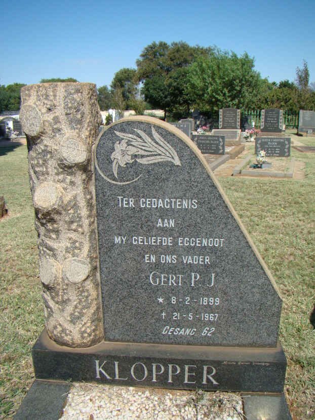 KLOPPER Gert P.J. 1899-1967