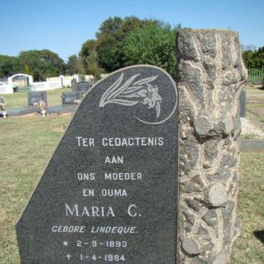 KLOPPER Maria C. nee LINDEQUE 1893-1984