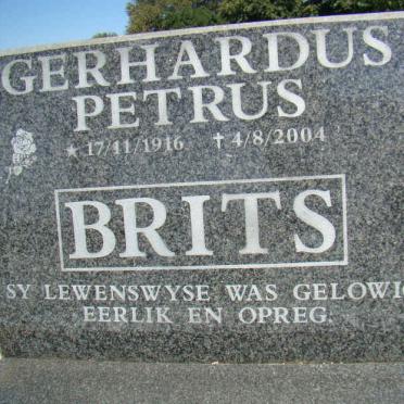 BRITS Gerhardus Petrus 1916-2004