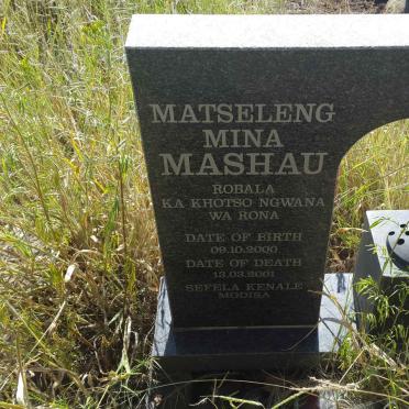 MASHAU Matseleng Mina 2000-2001