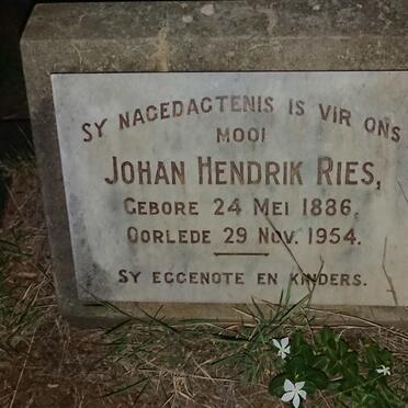 RIES Johan Hendrik 1886-1954