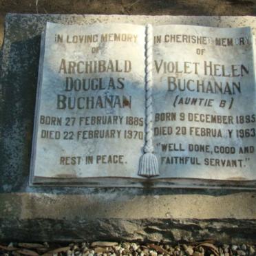 BUCHANAN Archibald Douglas 1885-1970 &amp; Violet Helen 1895-1963