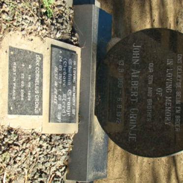 CRONJE John Albert 1960-1972 :: CRONJE Dirk Cornelius 1920-2004 &amp; Thelma REED 1929-1997
