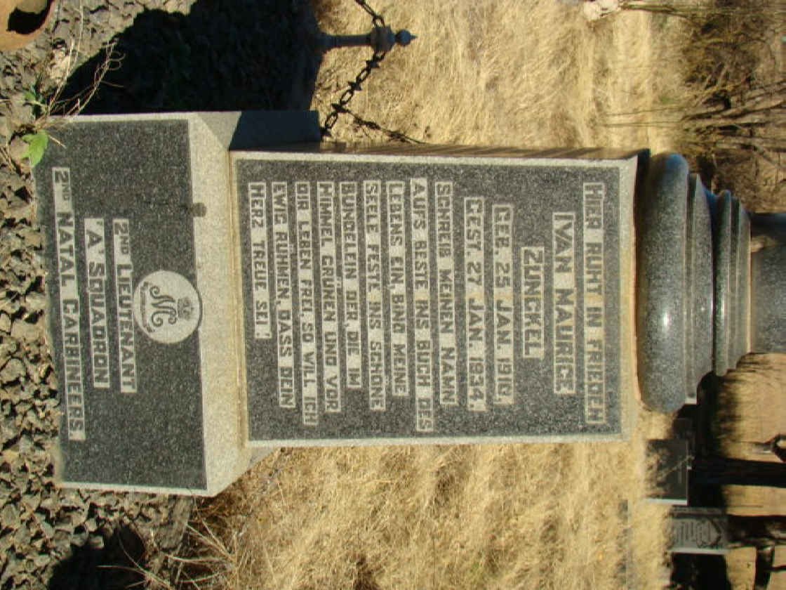 ZUNCKEL Ivan Maurice 1910-1934