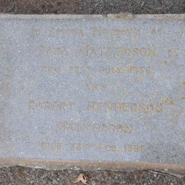 MATTERSON Robert Henderson -1986 &amp; Dora -1956