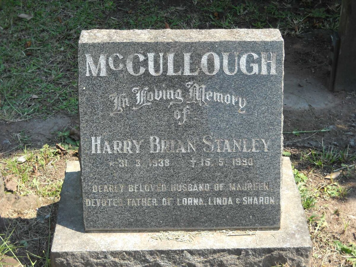 McCULLOUGH Harry Brian Stanley 1938-1990