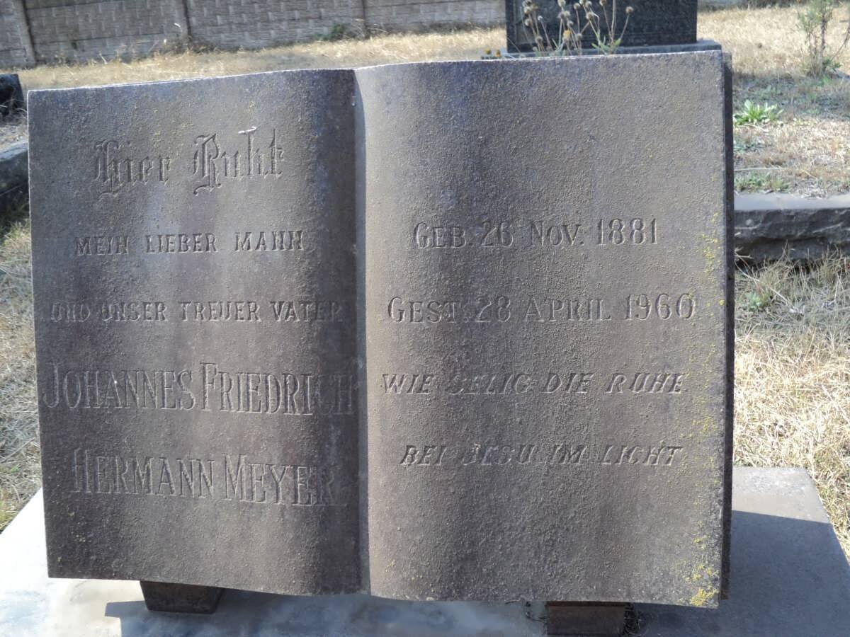 MEYER Johannes Friedrich Hermann 1881-1960