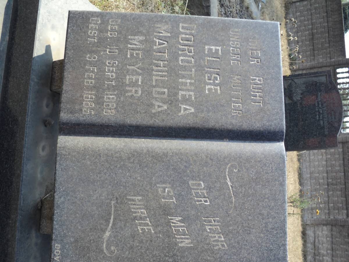 MEYER Elise Dorothea Mathilda 1888-1985