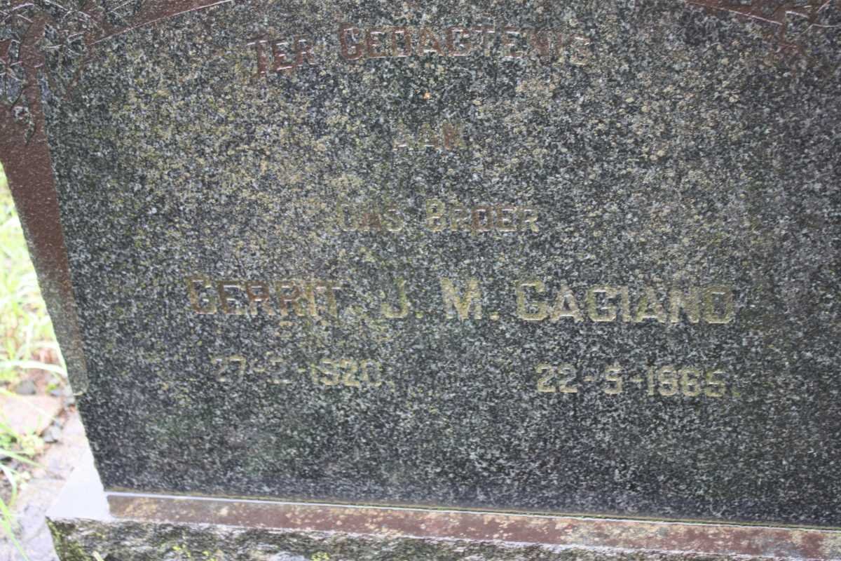 CAGIANO Gerrit J. 1920-1965