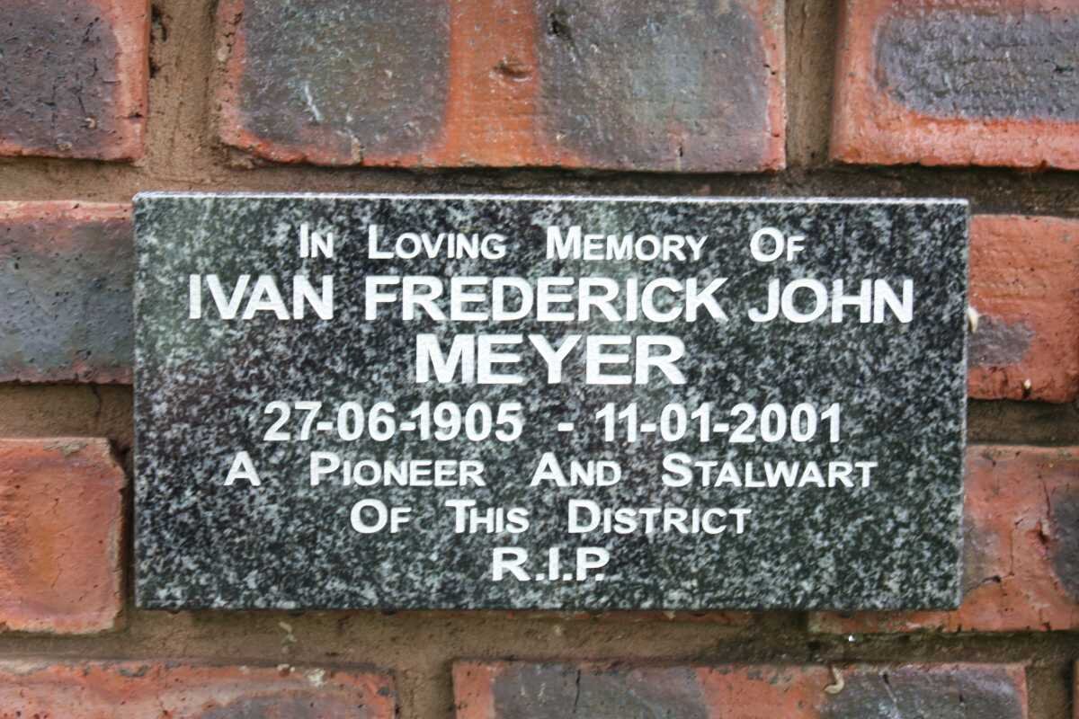 MEYER Ivan Frederick John 1905-2001