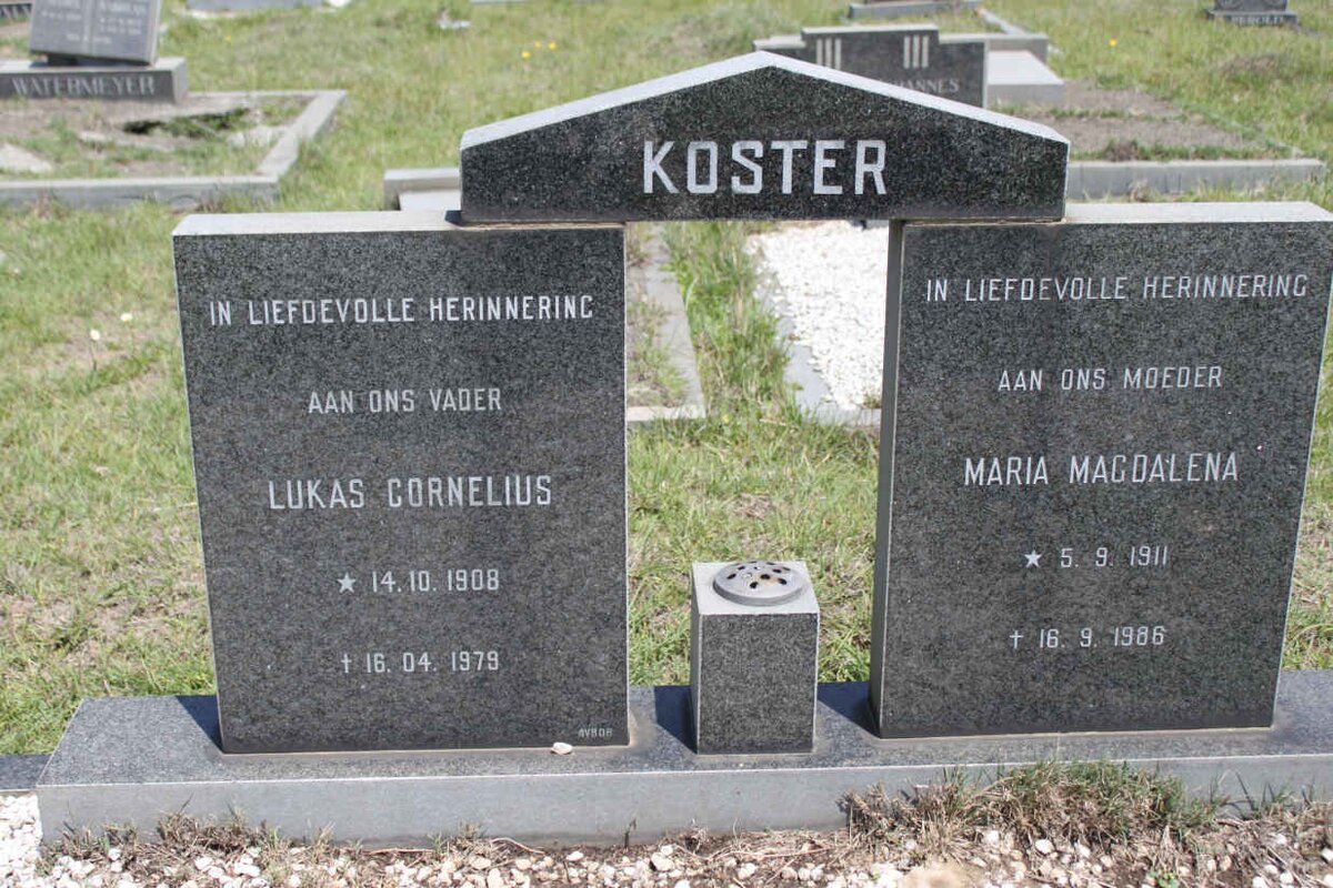 KOSTER Lukas Cornelius 1908-1979 &amp; Maria Magdalena 1911-1986