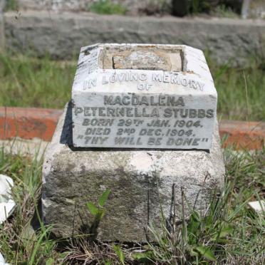 STUBBS Macdalena Peternella 1904-1904