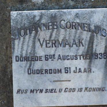 VERMAAK Johannes Cornelius -1938
