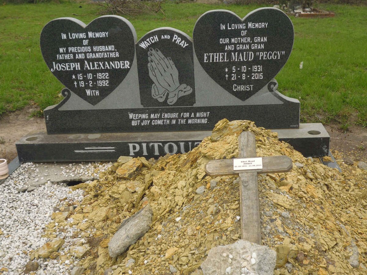 PITOUT Joseph Alexander 1922-1992 &amp; Ethel Maud 1931-2015