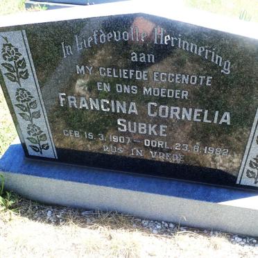 SUBKE Francina Cornelia 1907-1982