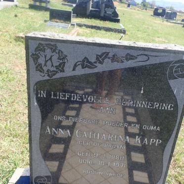 KAPP Anna Catharina nee DE BRUYN 1888-1971