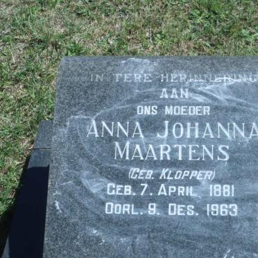 MAARTENS Joachim Hendrik 1877-1962 &amp; Anna Johanna KLOPPER 1881-1963