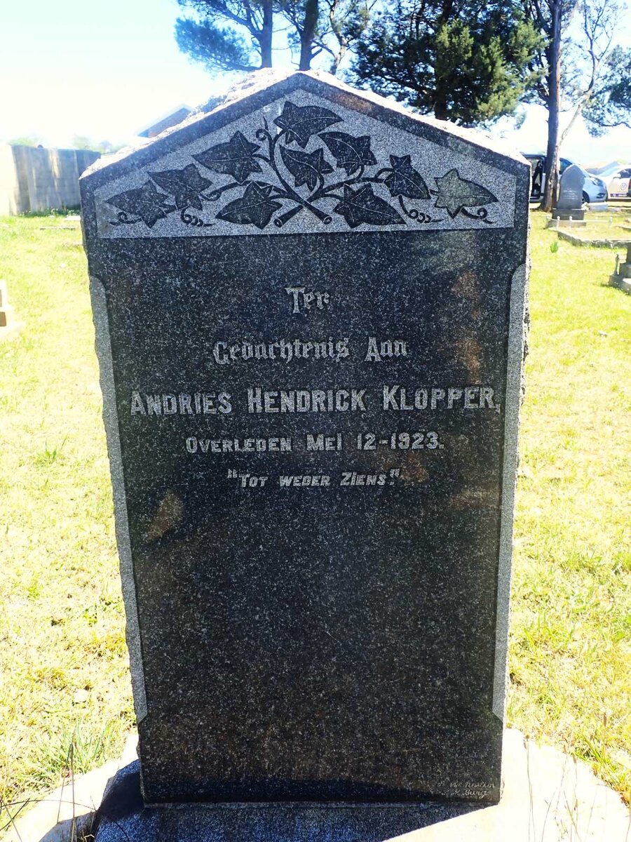 KLOPPER Andries Hendrick -1923