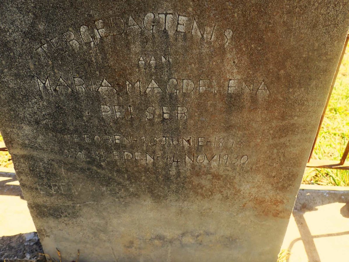 PELSER Maria Magdelena 189?-1930