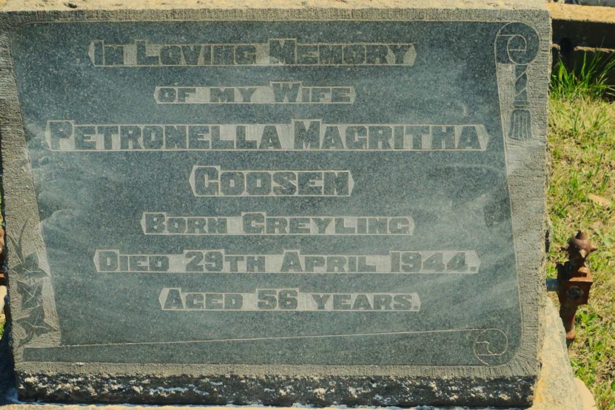 GOOSEN Petronella Magritha nee GREYLING -1944