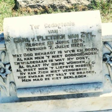 ZYL Carel v. Pletsen, van 1914-1928