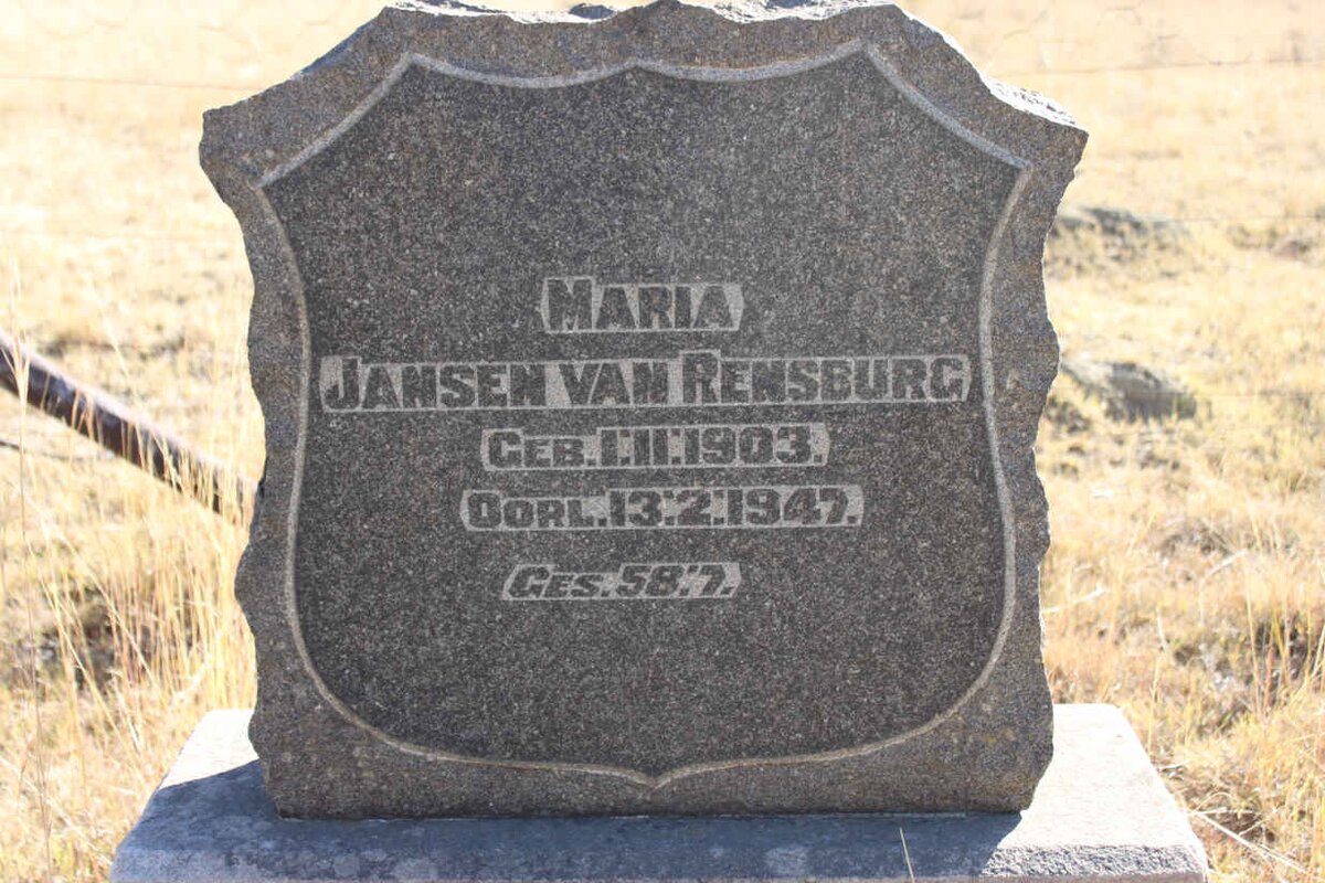RENSBURG Maria, Jansen van 1903-1947
